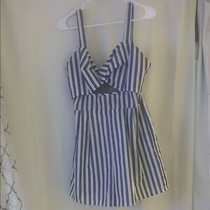 Blue and White Striped Kids One Piece